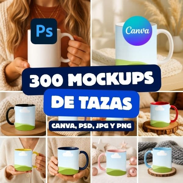 Pack 300 mockups para tazas